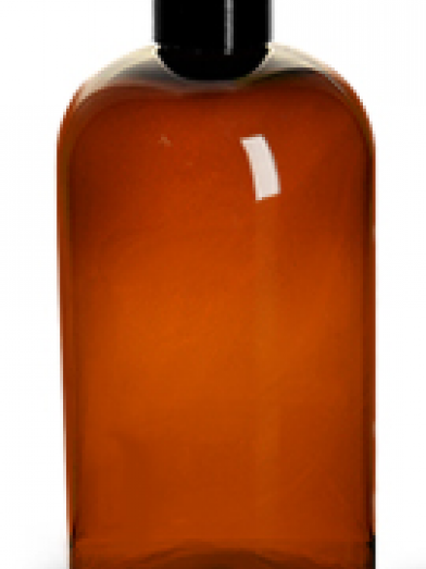 PET Ambre bouchon noir, amber PET bottle black cap